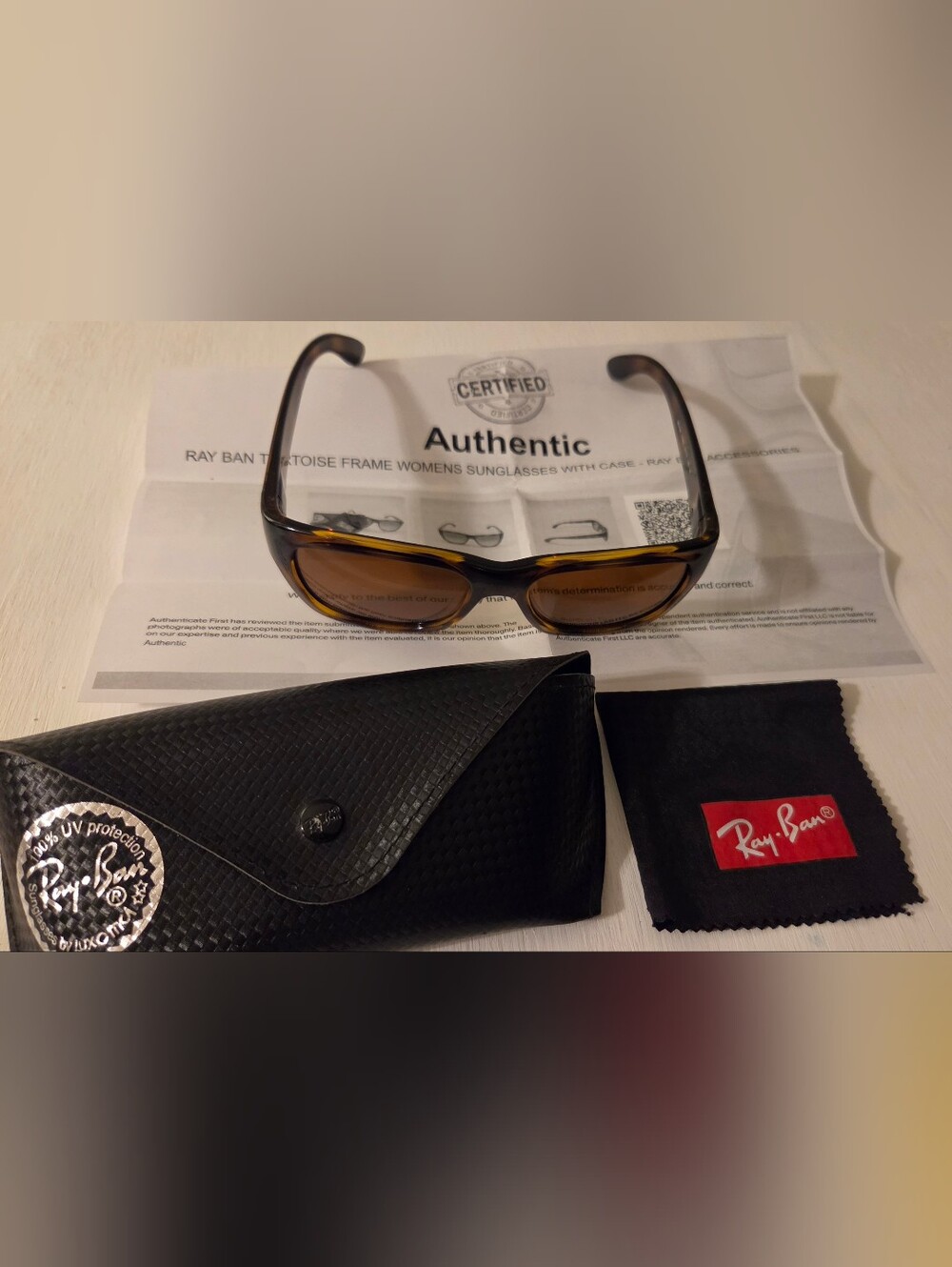 Ray-Ban RB4194 Havana Tortoise + Case W Upgraded Lenses And COA